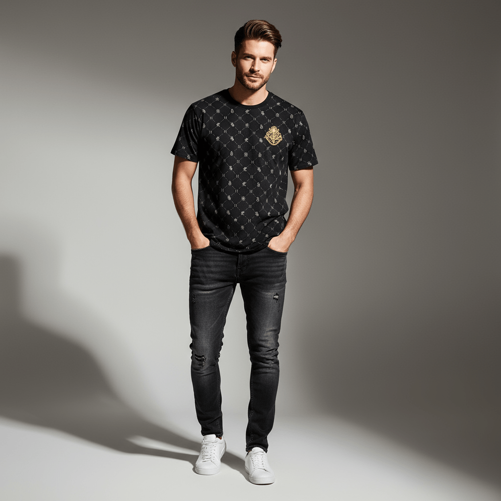 Men's Harry Potter Cotton Short Sleeve All - Over Print Tee - Limited Edition Collection S - Shop Giordano