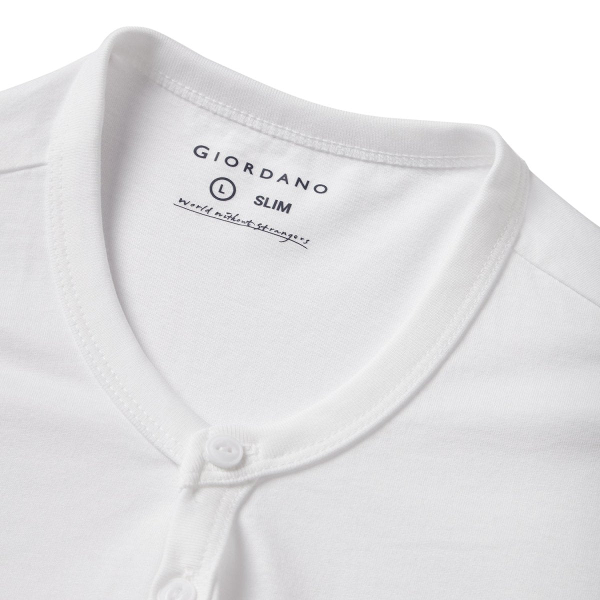 Giordano Men's Henley Tee with Lion Embroidery - Premium Tee
