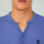 Giordano Men's Henley Tee With Lion Embroidery - Premium Tee