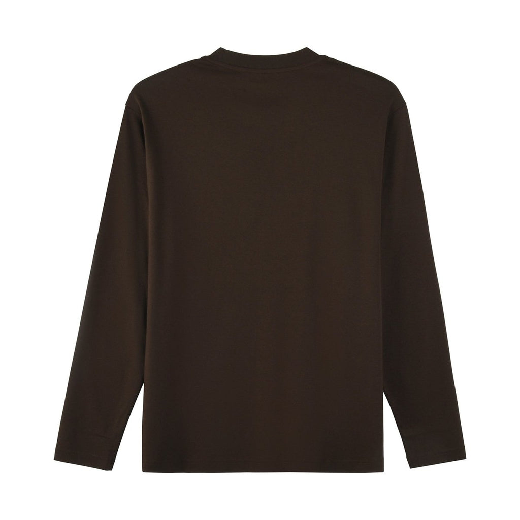 Giordano Men's Interlock Crew Neck Long Sleeve Slim Fit Embroidery Liquid Touch Smart Collar Tees - Premium Tee