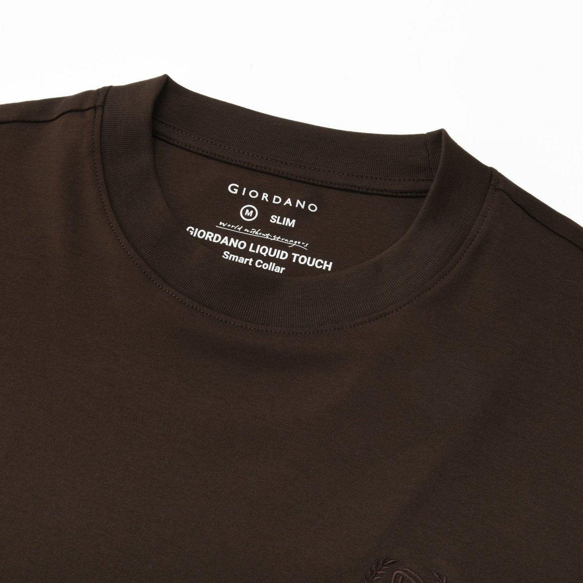 Giordano Men's Interlock Crew Neck Long Sleeve Slim Fit Embroidery Liquid Touch Smart Collar Tees - Premium Tee
