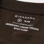 Giordano Men's Interlock Crew Neck Long Sleeve Slim Fit Embroidery Liquid Touch Smart Collar Tees - Premium Tee
