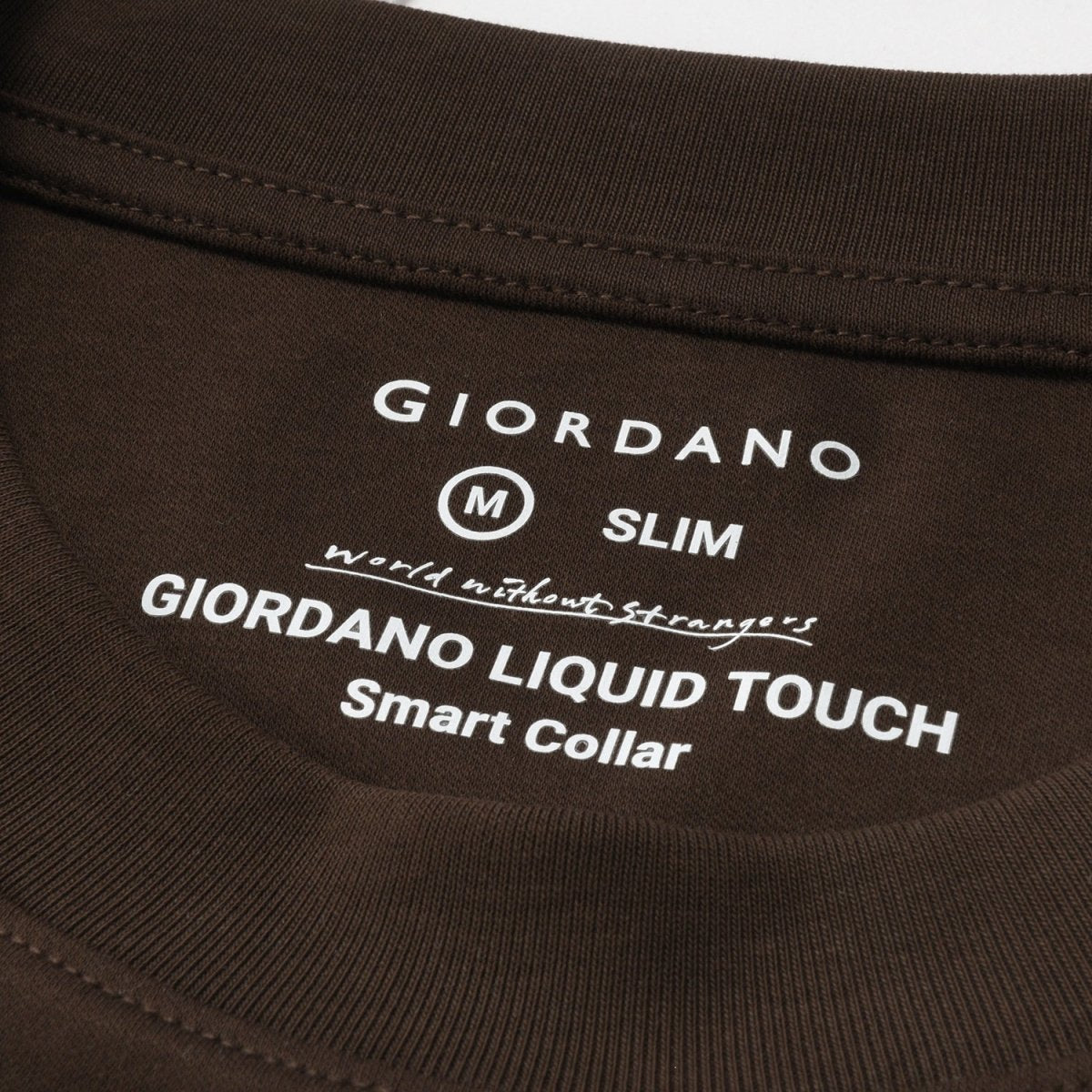 Giordano Men's Interlock Crew Neck Long Sleeve Slim Fit Embroidery Liquid Touch Smart Collar Tees - Premium Tee