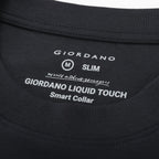 Giordano Men's Interlock Crew Neck Long Sleeve Slim Fit Embroidery Liquid Touch Smart Collar Tees - Premium Tee