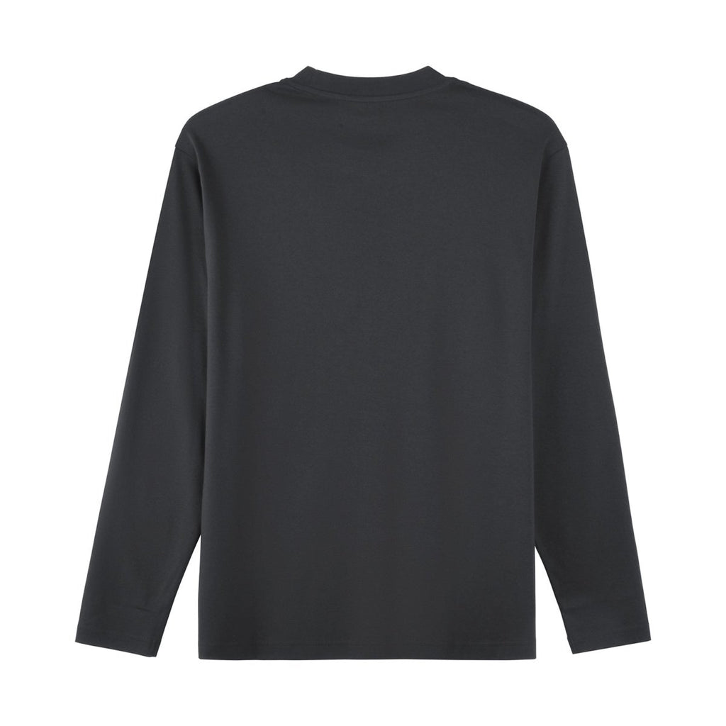 Giordano Men's Interlock Crew Neck Long Sleeve Slim Fit Embroidery Liquid Touch Smart Collar Tees - Premium Tee