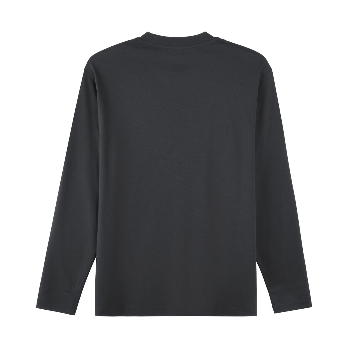Giordano Men's Interlock Crew Neck Long Sleeve Slim Fit Embroidery Liquid Touch Smart Collar Tees - Premium Tee