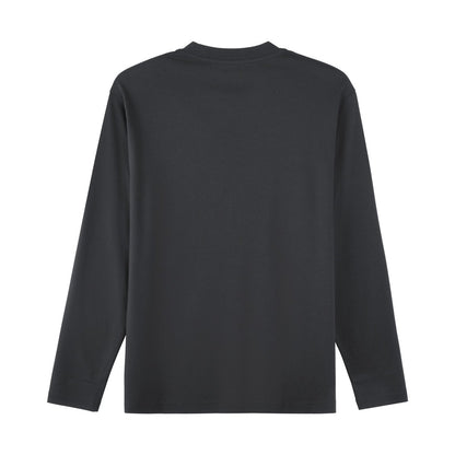 Men’S Interlock Crew Neck Long Sleeve Slim Fit Embroidery Liquid Touch Smart Collar Tees - Giordano