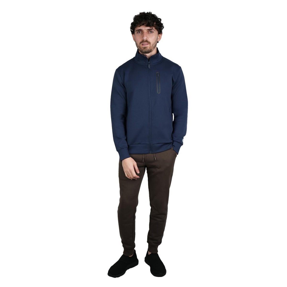 Men’S Interlock Slim Fit Full - Zip Knit Jacket S - Shop Giordano