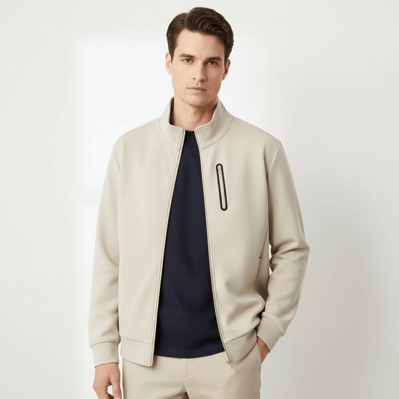 Giordano Men's Interlock Slim Fit Full-Zip Knit Jacket - Premium Jackets