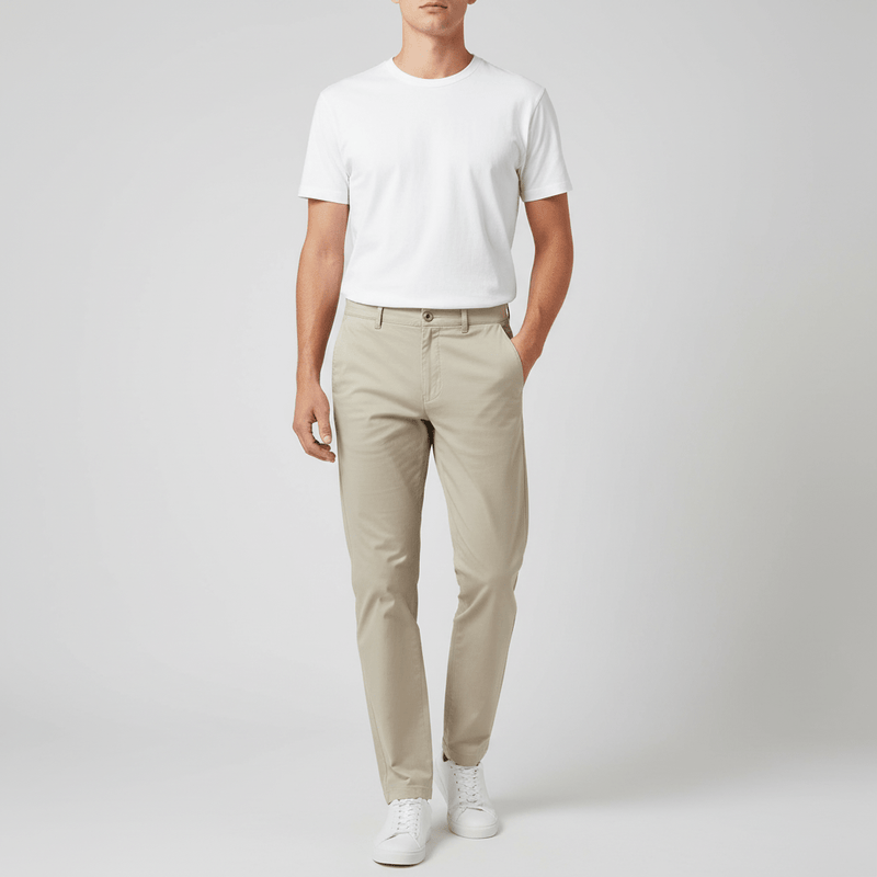 Men's Khaki Pants: Regular Tapered Fit, Cotton Blend 30 - Shop Giordano