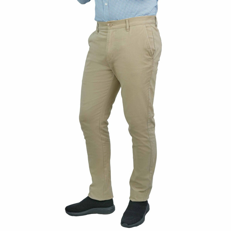 Men's Khaki Pants: Skinny Tapered Fit, Cotton Stretch 30 - Shop Giordano