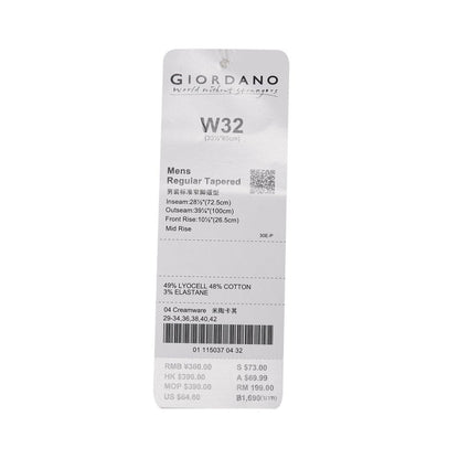 Men's Khakis: Regular Tapered Fit, All - Day Softness - Giordano