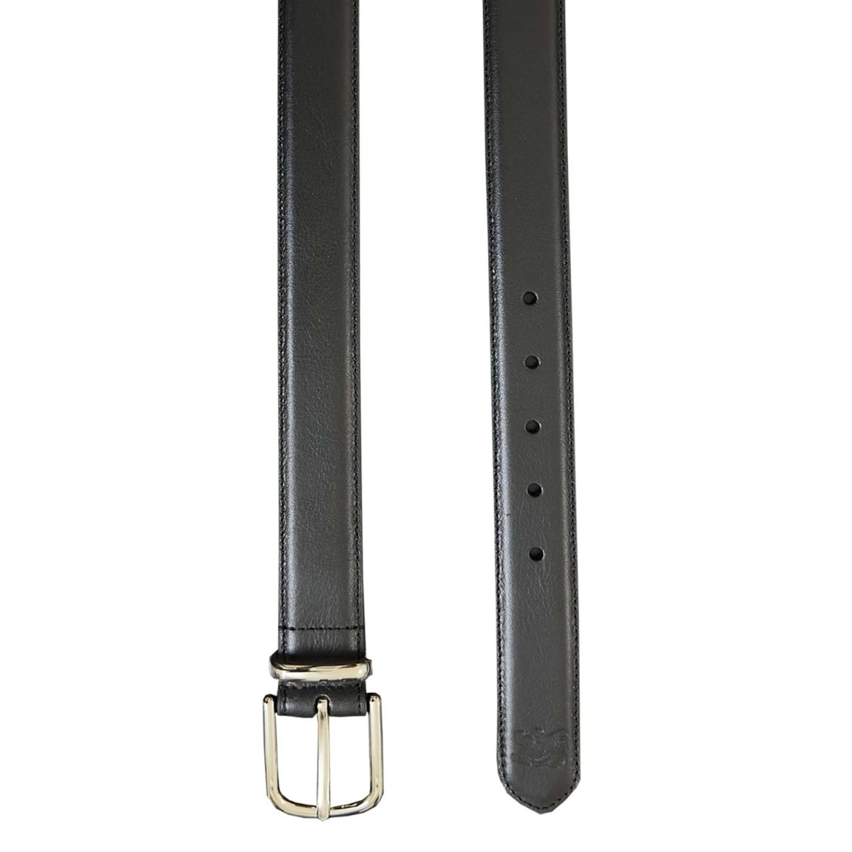 Men's Leather Dress Belt With Metal Loop Closure - Giordano