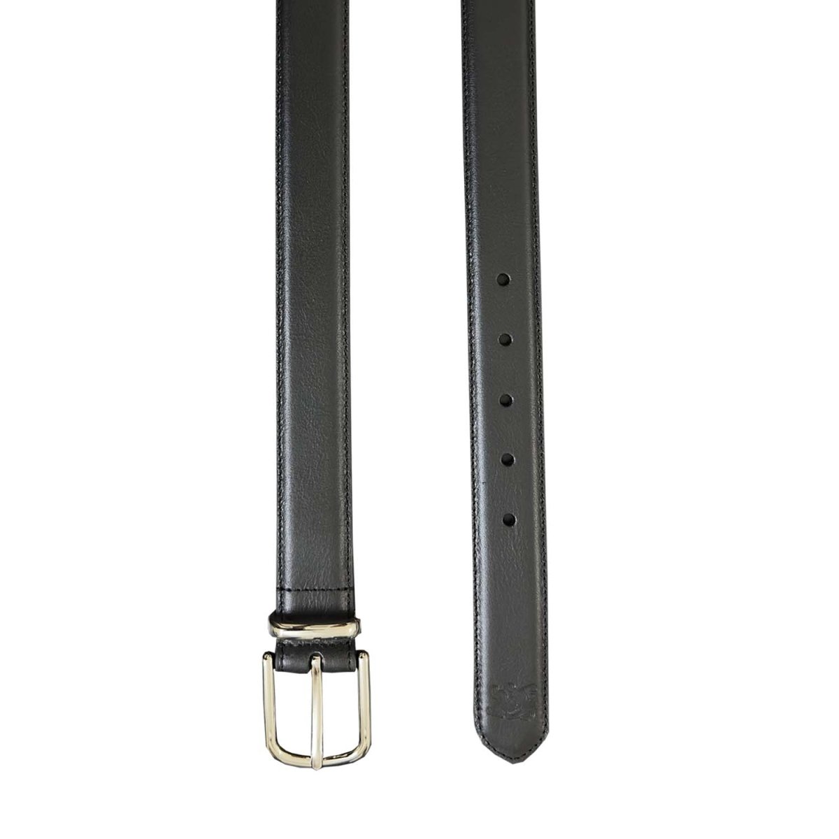 Men's Leather Dress Belt With Metal Loop Closure - Giordano