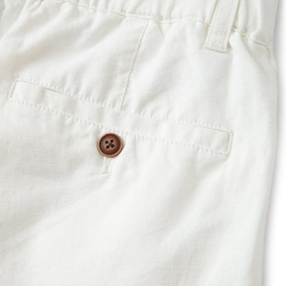 Men's Linen Cotton Bermuda Shorts: Slim Fit, Elastic Waist - Giordano