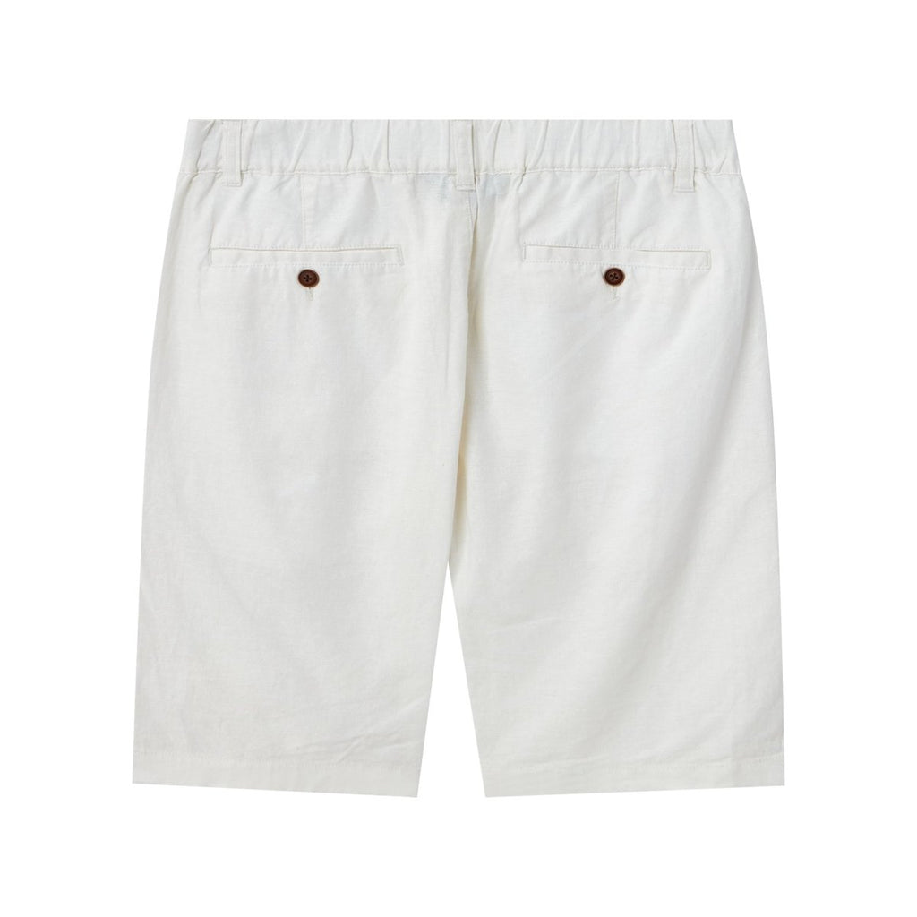 Men's Linen Cotton Bermuda Shorts: Slim Fit, Elastic Waist S - Shop Giordano