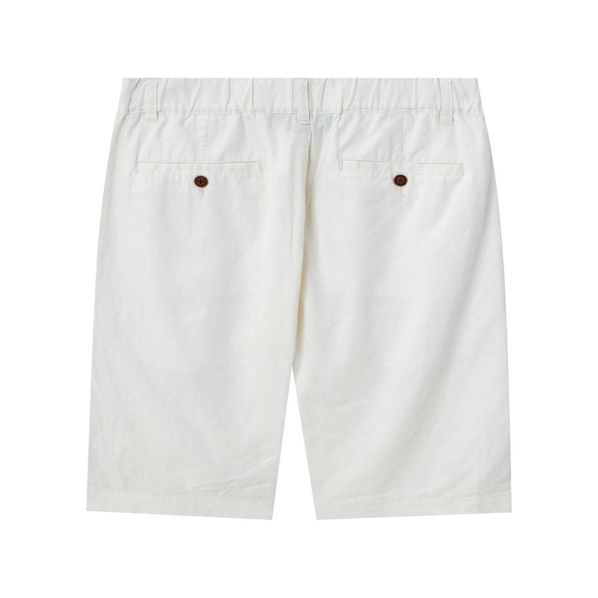Men's Linen Cotton Bermuda Shorts: Slim Fit, Elastic Waist - Giordano