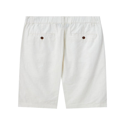 Men's Linen Cotton Bermuda Shorts: Slim Fit, Elastic Waist - Giordano
