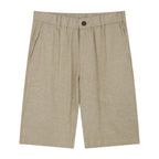Giordano Men's Linen Cotton Bermuda Shorts: Slim Fit, Elastic Waist - Premium Shorts