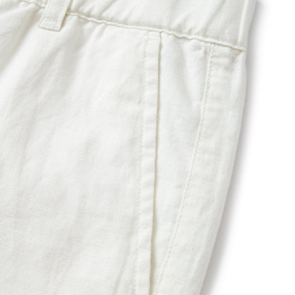 Men's Linen Cotton Bermuda Shorts: Slim Fit, Elastic Waist - Giordano