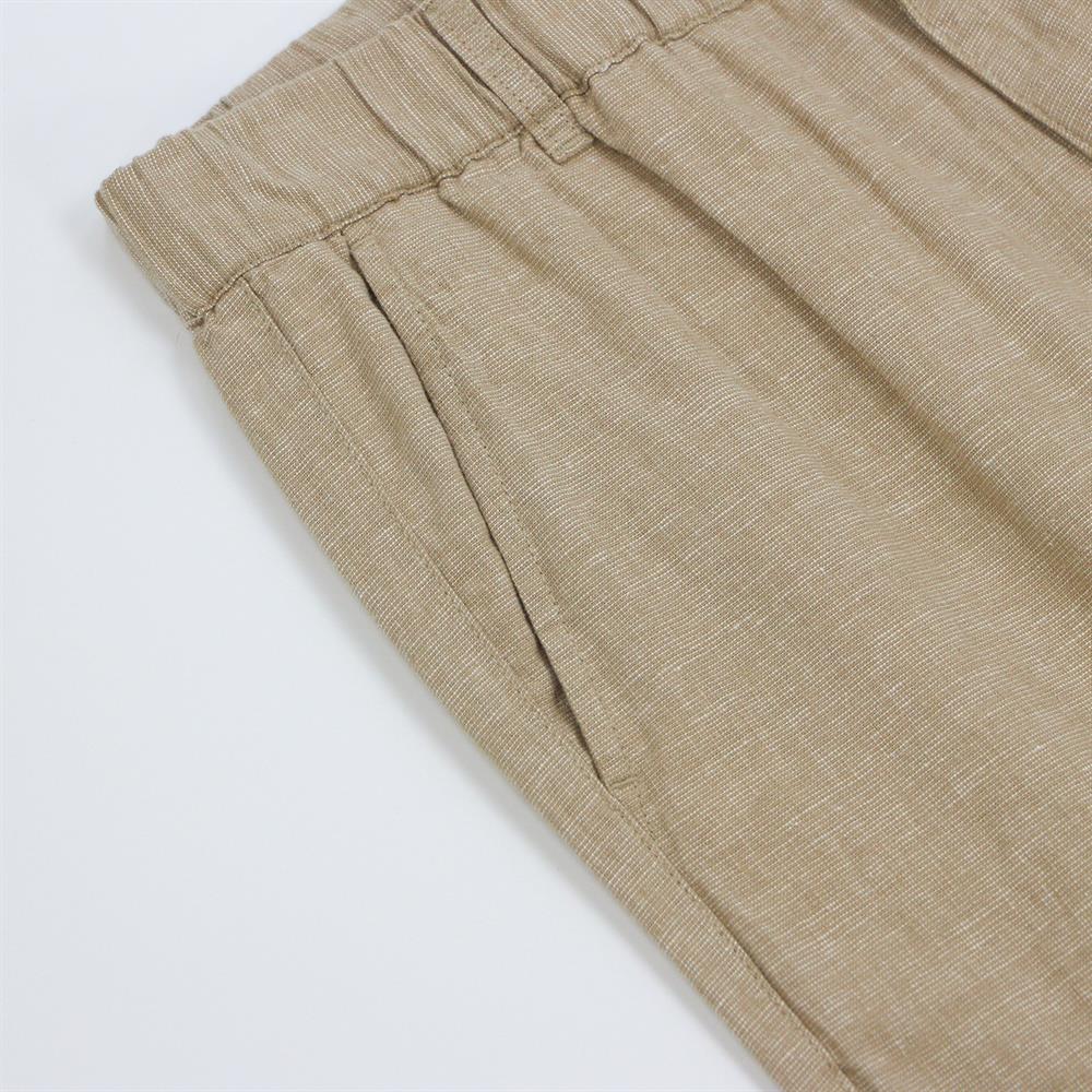 Giordano Men's Linen Cotton Bermuda Shorts: Slim Fit, Elastic Waist - Premium Shorts