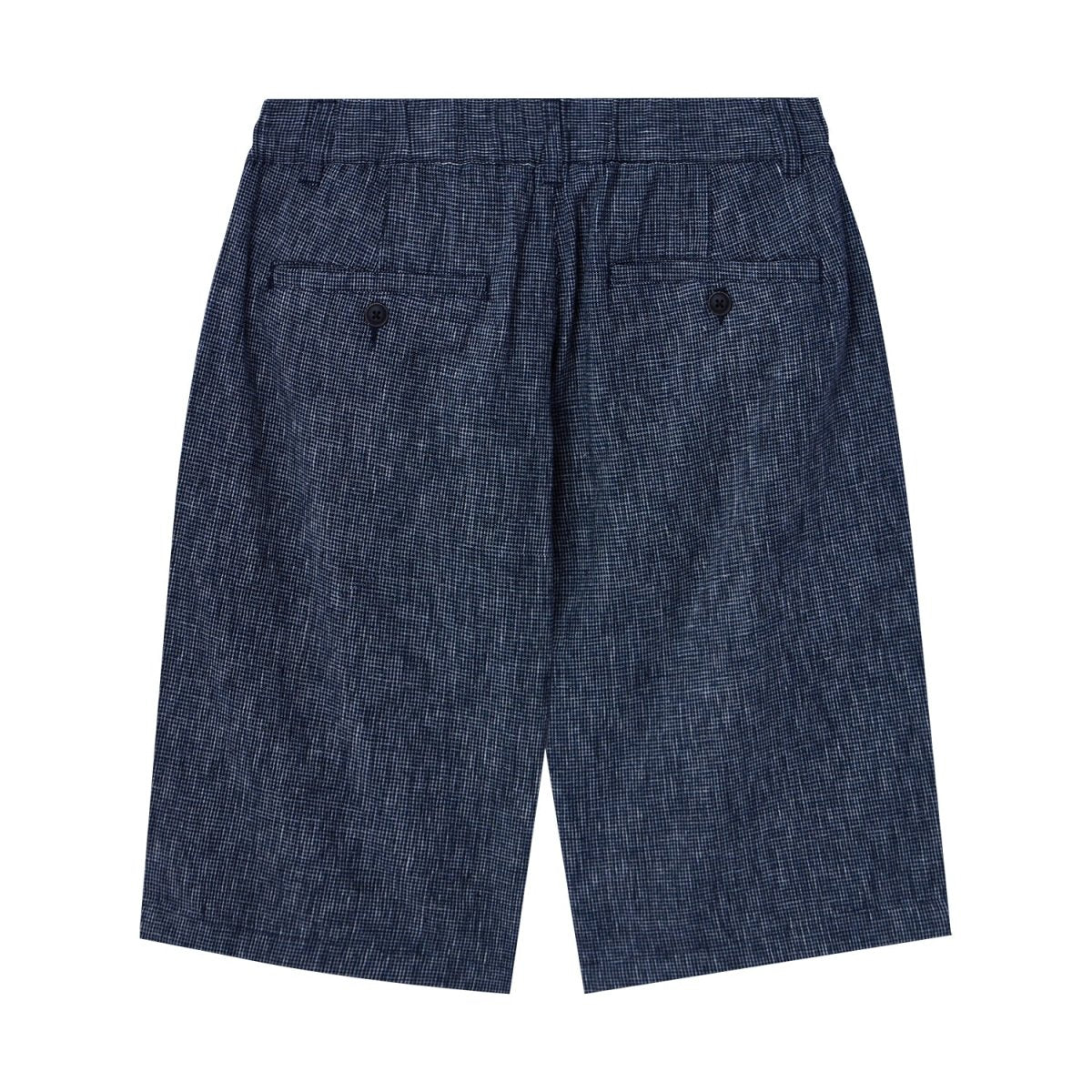Men's Linen Cotton Bermuda Shorts: Slim Fit, Elastic Waist - Giordano