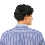 Giordano Men's Linen Cotton Poplin Band Collar Shirt | Slim Fit Summer Style - Premium Shirts