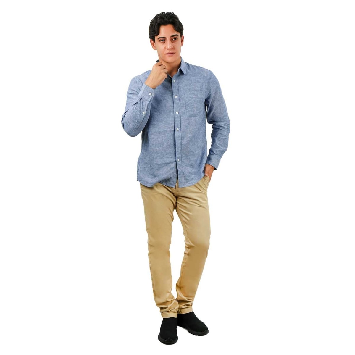 Giordano Men's Linen Cotton Poplin Shirt - Premium Shirts