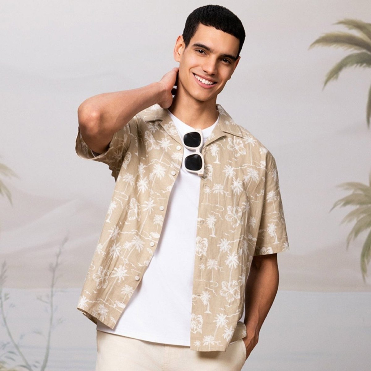Men's Linen Cotton Poplin Shirt: Relaxed Fit, Breathable & Stylish - Giordano
