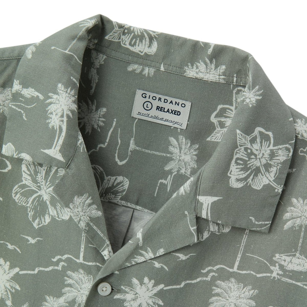 Giordano Men's Linen Cotton Poplin Shirt: Relaxed Fit, Breathable & Stylish - Premium Shirts
