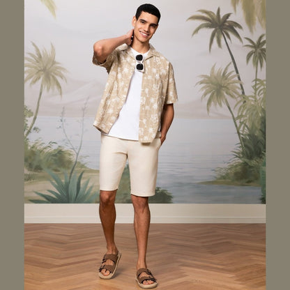 Men's Linen Cotton Poplin Shirt: Relaxed Fit, Breathable & Stylish - Giordano