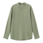 Men's Linen Cotton Poplin Shirt | Slim Fit, Band Collar S - Shop Giordano