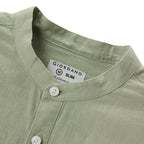 Men's Linen Cotton Poplin Shirt | Slim Fit, Band Collar S - Shop Giordano