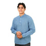 Men's Linen Cotton Poplin Shirt | Slim Fit, Band Collar S - Shop Giordano