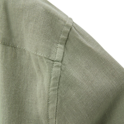 Men's Linen Cotton Poplin Shirt | Slim Fit, Band Collar - Giordano