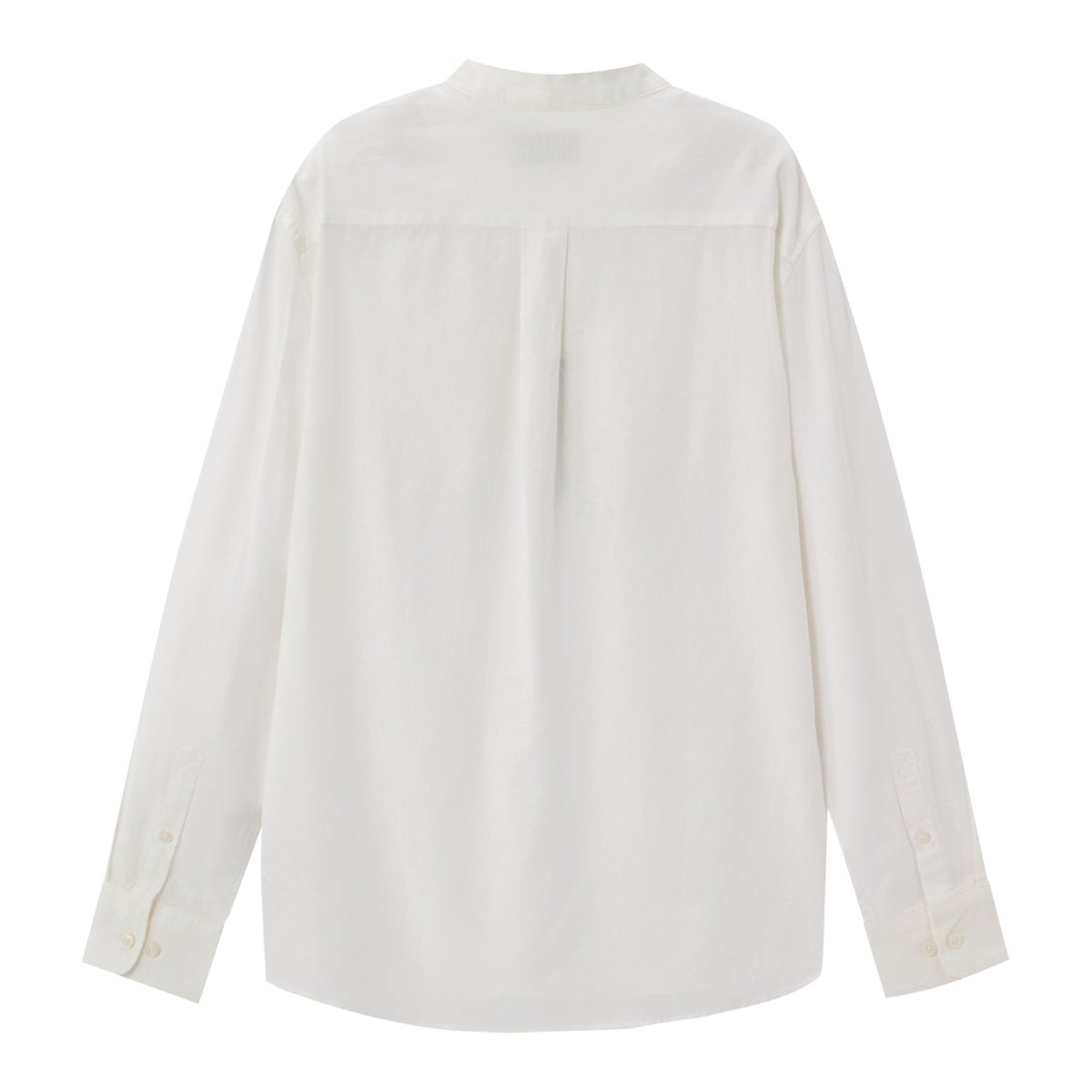 Men's Linen Cotton Poplin Shirt | Slim Fit, Band Collar - Giordano