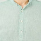 Men's Linen Cotton Poplin Shirt | Slim Fit, Band Collar S - Shop Giordano