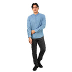 Men's Linen Cotton Poplin Shirt | Slim Fit, Band Collar S - Shop Giordano