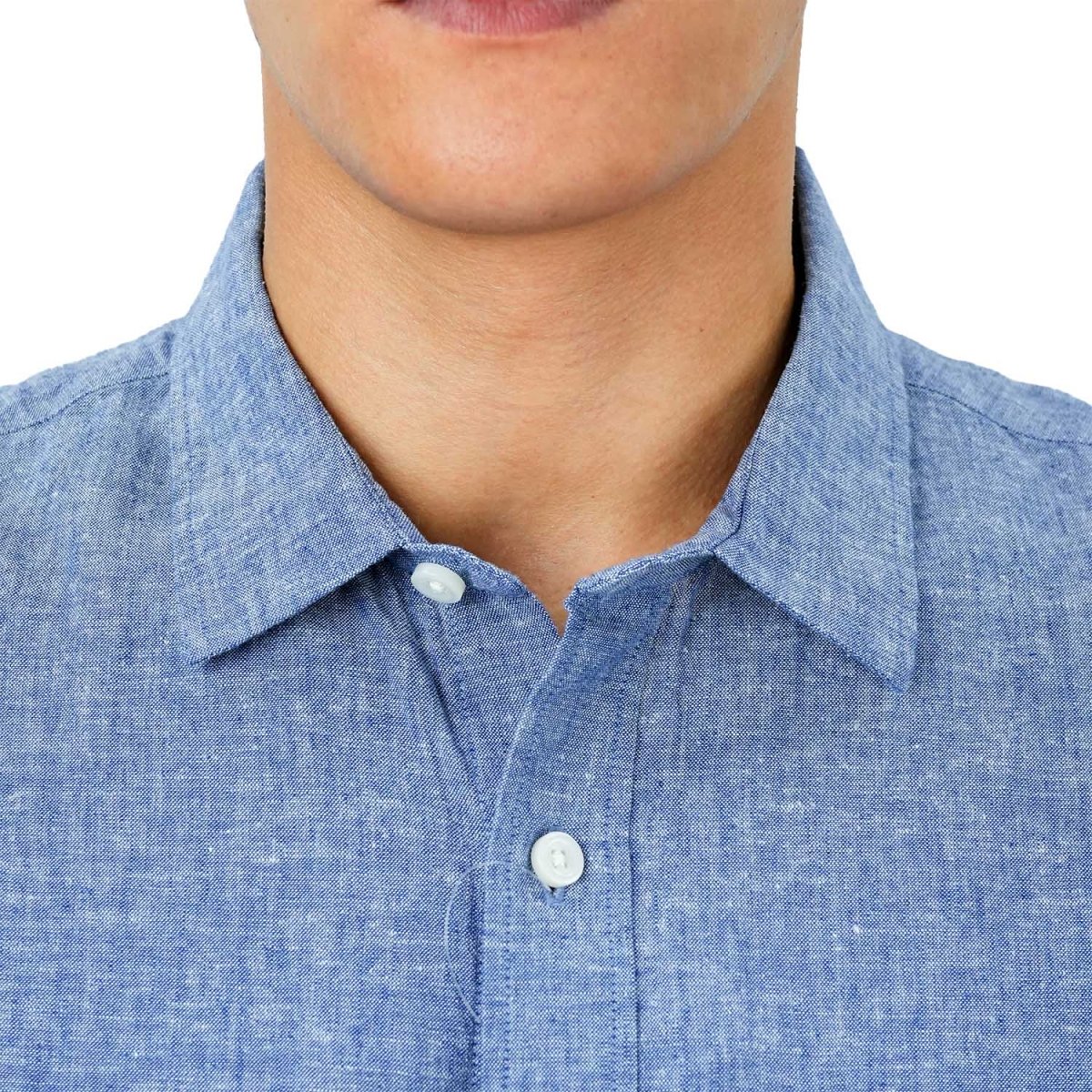 Giordano Men's Linen Cotton Poplin Short Sleeve Shirt - Premium Shirts