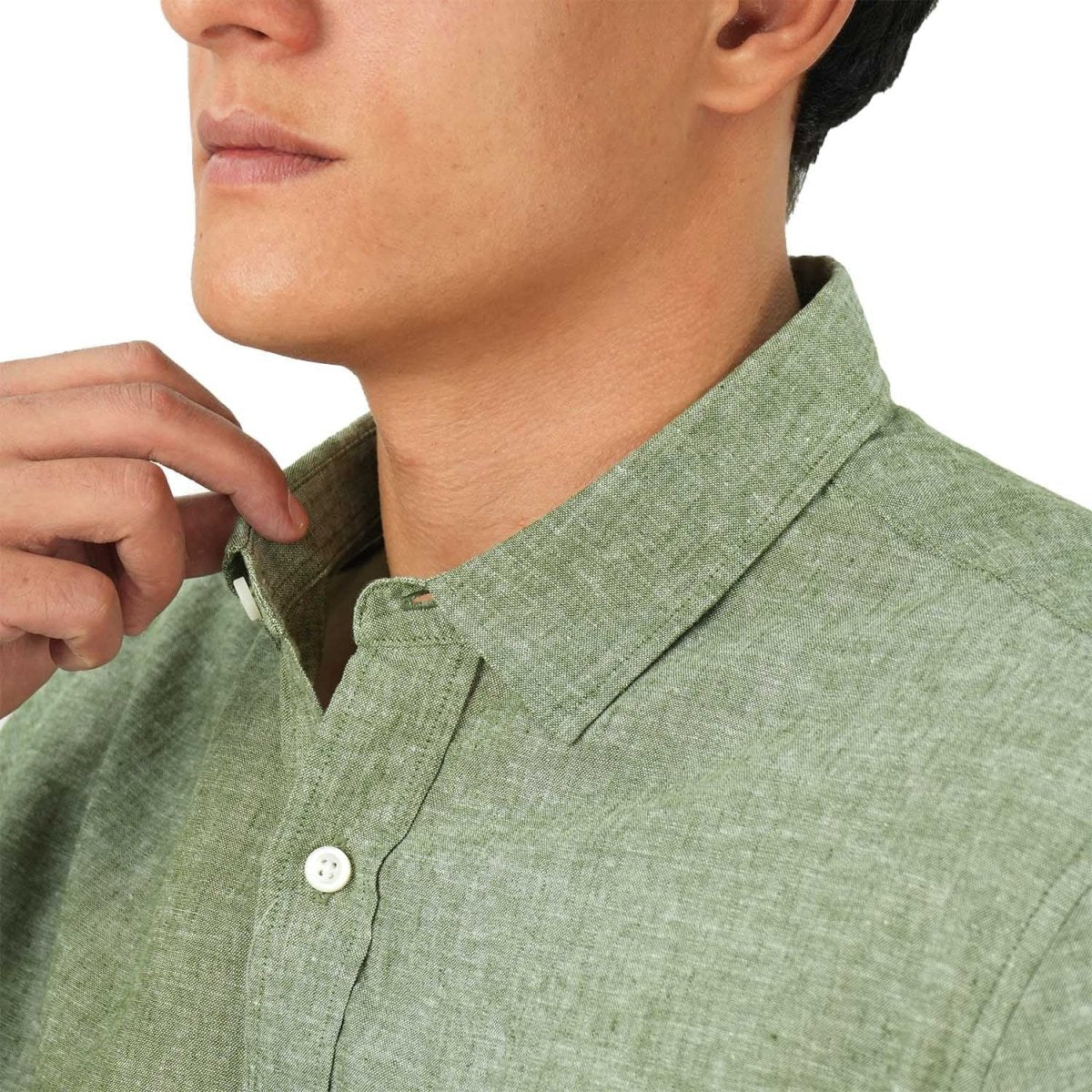 Giordano Men's Linen Cotton Poplin Short Sleeve Shirt - Premium Shirts