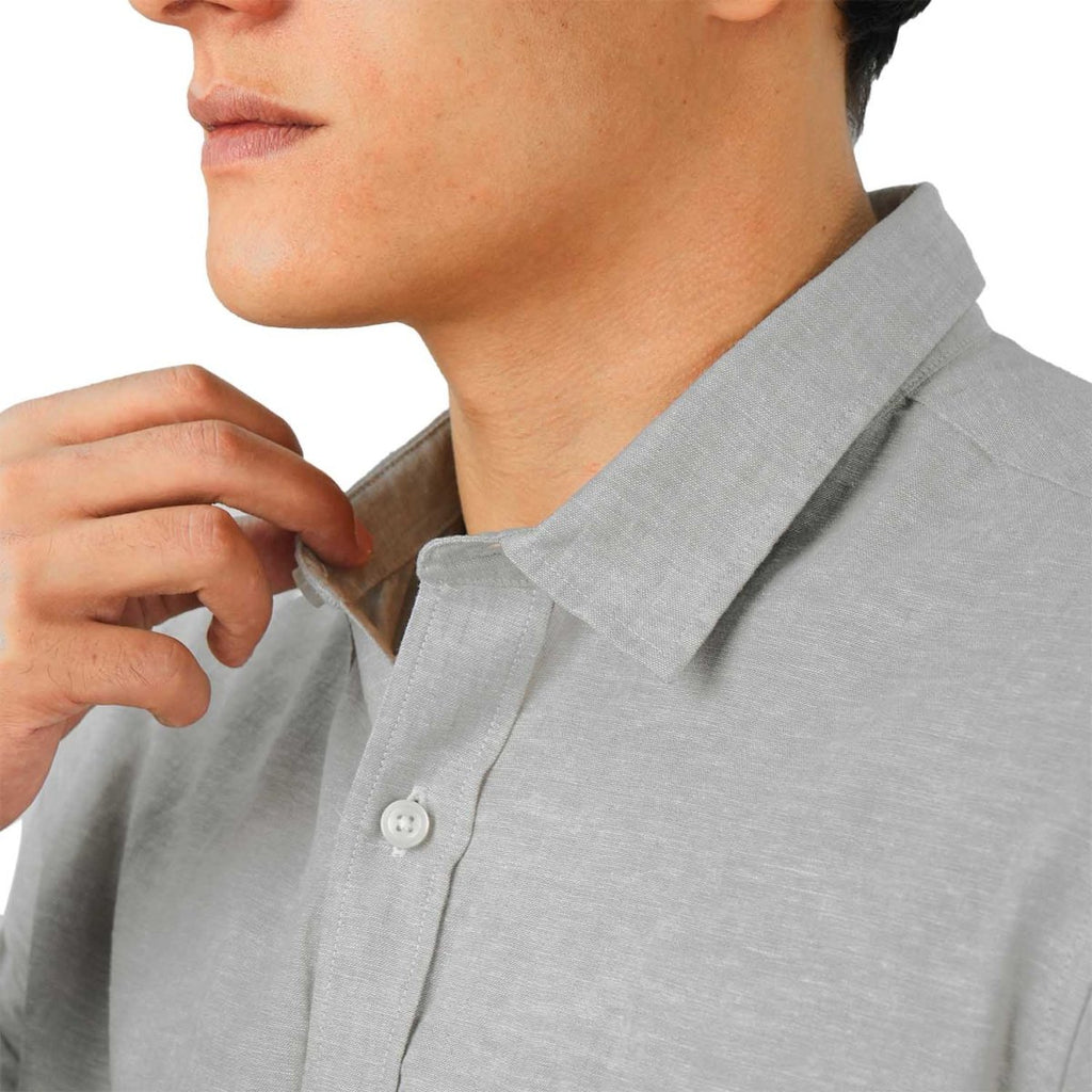Giordano Men's Linen Cotton Poplin Short Sleeve Shirt - Premium Shirts