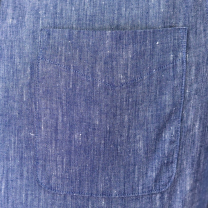 Men's Linen Long Sleeve Slim Fit Front Button Garment Wash Shirt - Giordano