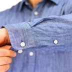 Men's Linen Long Sleeve Slim Fit Front Button Garment Wash Shirt S - Shop Giordano