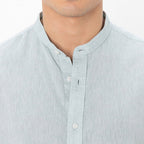Giordano Men's Linen Poplin Blend Stand Collar Shirt - Premium Shirts