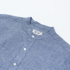 Men's Linen Poplin Blend Stand Collar Shirt S - Shop Giordano