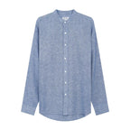 Men's Linen Poplin Blend Stand Collar Shirt S - Shop Giordano