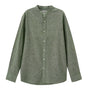 Men's Linen Poplin Blend Stand Collar Shirt S - Shop Giordano