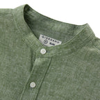Men's Linen Poplin Blend Stand Collar Shirt S - Shop Giordano