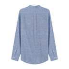 Men's Linen Poplin Blend Stand Collar Shirt S - Shop Giordano