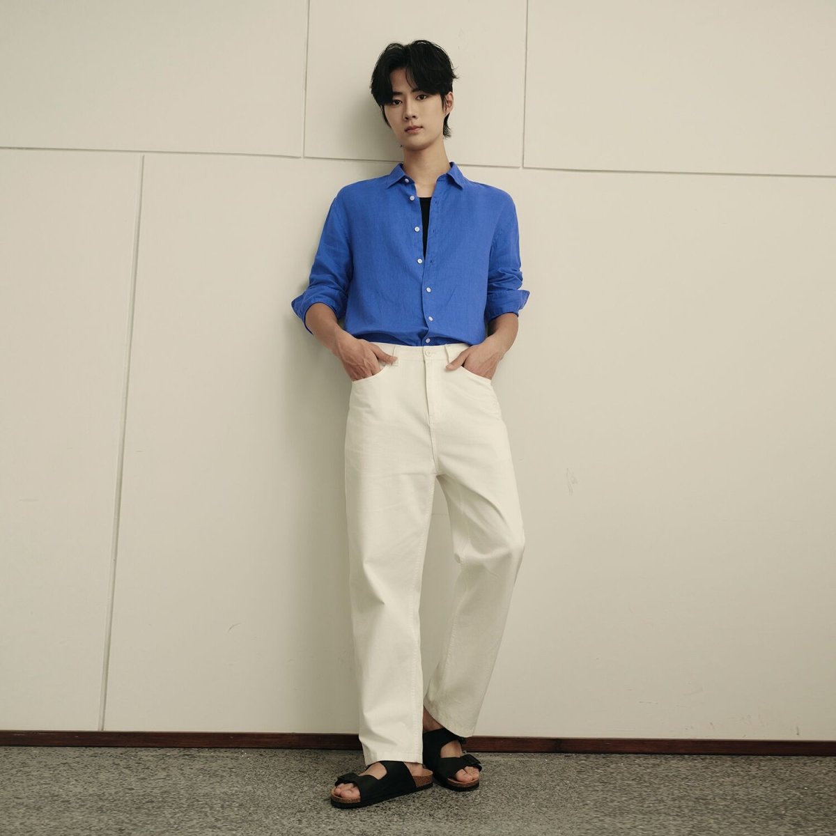 Men’S Linen Poplin Long Sleeve Shirt | Korea Collection - Giordano